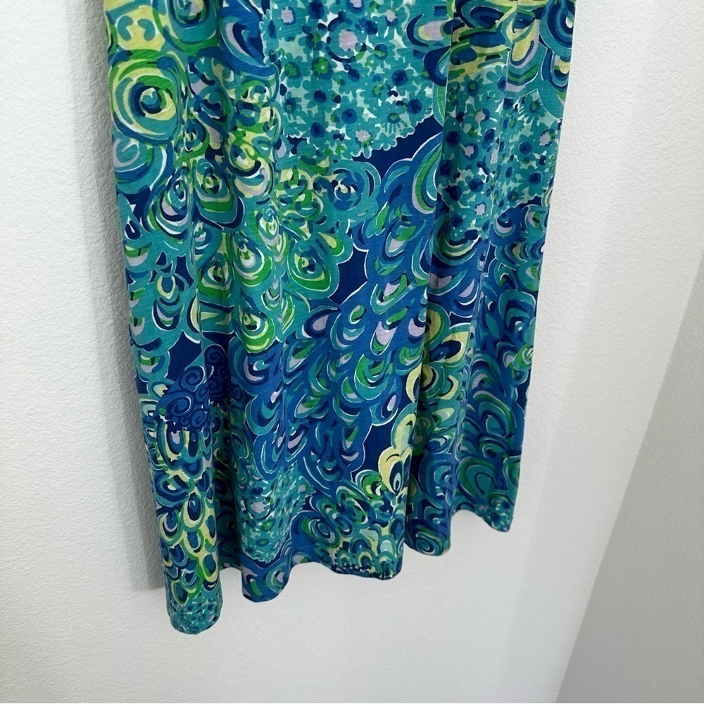 Lilly Pulitzer Melle Racerback Dress 100% Cotton Lagoon Green Blue Size S Women - Picture 5 of 10